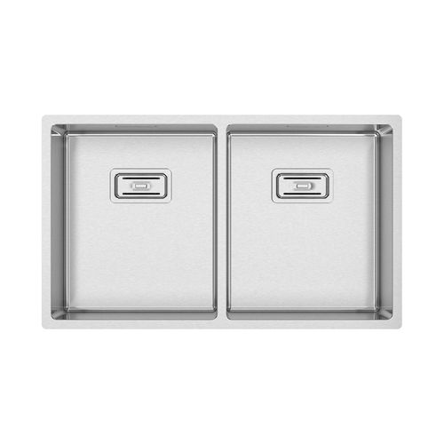 Lavello a 2 vasche - BOX LUX 75 - RODI HOME – kitchen sinks and accessories - senza gocciolatoio / in acciaio inossidabile spazzolato / da incasso