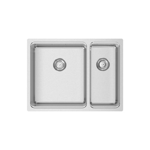 Lavello a 2 vasche - UNA 55 - RODI HOME – kitchen sinks and accessories - con gocciolatoio / in acciaio inossidabile lucido / da incasso