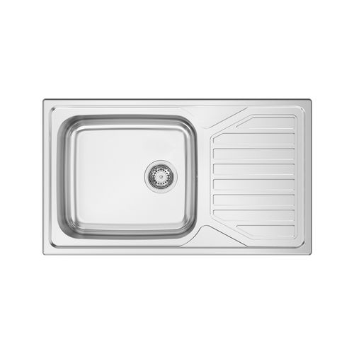Lavello a 1 vasca - OKIO PLUS 103 - RODI HOME – kitchen sinks and accessories - con gocciolatoio / in acciaio inossidabile lucido / da incasso