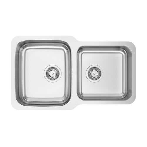 Lavello a 2 vasche - DUO 90R - RODI HOME – kitchen sinks and accessories - senza gocciolatoio / in acciaio inossidabile lucido / sottotop
