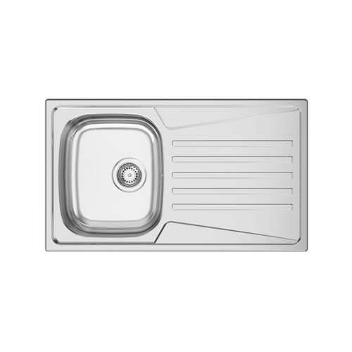 Lavello a 1 vasca - KERAN 86 - RODI HOME – kitchen sinks and accessories - con gocciolatoio / in acciaio inossidabile lucido / da incasso
