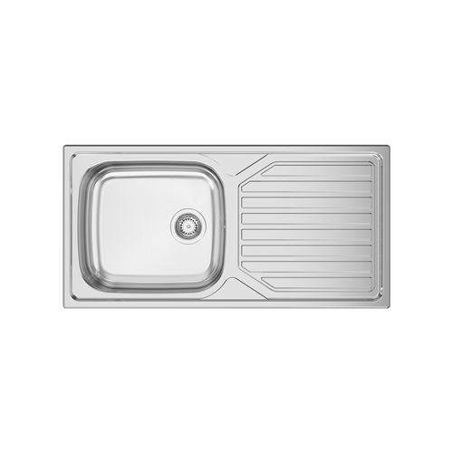 Lavello a 1 vasca - OKIO LINE 104 - RODI HOME – kitchen sinks and accessories - con gocciolatoio / in acciaio inossidabile / in acciaio inossidabile lucido
