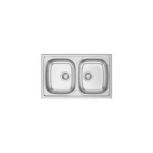 Lavello a 2 vasche - OKIO LINE 80 BB - RODI HOME – kitchen sinks and accessories - senza gocciolatoio / in acciaio inossidabile / in acciaio inossidabile lucido