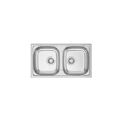 Lavello a 2 vasche - OKIO LINE 78 BB - RODI HOME – kitchen sinks and accessories - senza gocciolatoio / in acciaio inossidabile / in acciaio inossidabile lucido