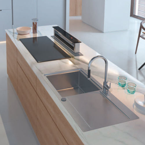 Lavello a 1 vasca - EVO 105 - RODI HOME – kitchen sinks and accessories - con gocciolatoio / in acciaio inossidabile spazzolato / da incasso