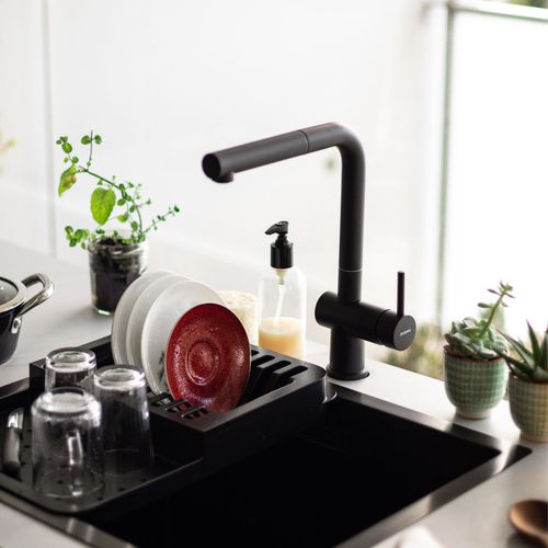 Miscelatore da appoggio - LINE MN 807 B - RODI HOME – kitchen sinks and accessories - in acciaio inossidabile / da cucina / 1 foro