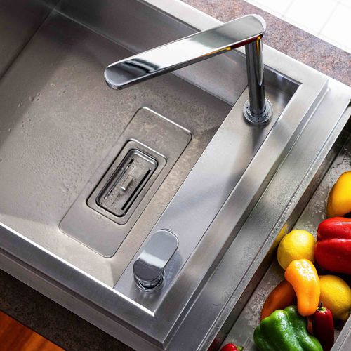 Miscelatore da appoggio - BOX QS 3000 - RODI HOME – kitchen sinks and accessories - in acciaio inossidabile / da cucina / 2 fori