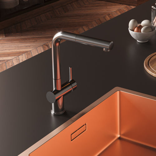 Miscelatore da appoggio - LINE MN 807 - RODI HOME – kitchen sinks and accessories - in acciaio inossidabile / da cucina / 1 foro