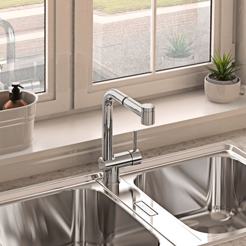 Miscelatore da appoggio - LINE MN 809 - RODI HOME – kitchen sinks and accessories - in acciaio inossidabile / da cucina / 1 foro