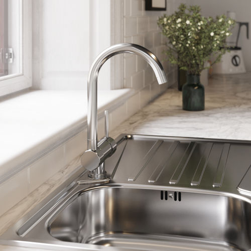 Miscelatore da appoggio - LINE MN 810 - RODI HOME – kitchen sinks and accessories - in acciaio inossidabile / da cucina / 1 foro
