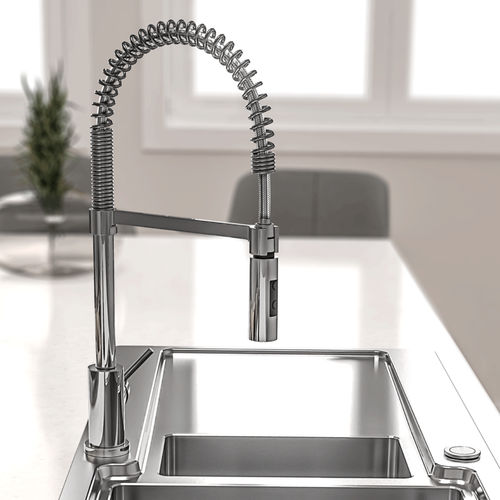 Miscelatore da appoggio - LINE MN 1021 - RODI HOME – kitchen sinks and accessories - in acciaio inossidabile / da cucina / 1 foro