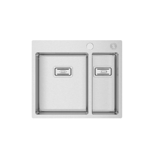 Lavello a 2 vasche - BOX LUX 56 - RODI HOME – kitchen sinks and accessories - senza gocciolatoio / in acciaio inossidabile spazzolato / da incasso