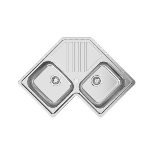 Lavello a 2 vasche - KEPPLER BB - RODI HOME – kitchen sinks and accessories - con gocciolatoio / in acciaio inossidabile lucido / da incasso