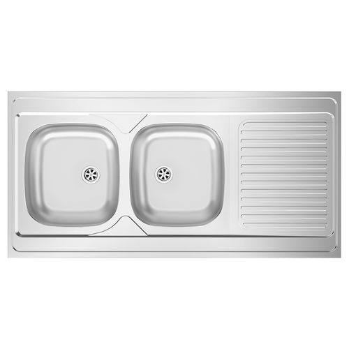 Lavello a 2 vasche - SIT ON 1200×600 BB - RODI HOME – kitchen sinks and accessories - con gocciolatoio / in acciaio inossidabile / da incasso