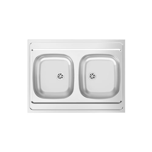 Lavello a 2 vasche - SIT ON 800×600 BB - RODI HOME – kitchen sinks and accessories - senza gocciolatoio / in acciaio inossidabile / da incasso