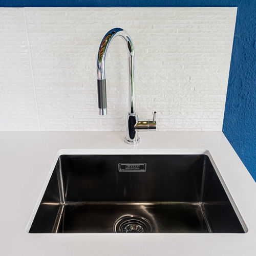 Miscelatore da appoggio - LINE MN 1011 - RODI HOME – kitchen sinks and accessories - in acciaio inossidabile / da cucina / 1 foro