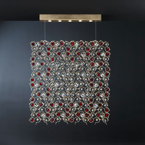 Lampada a sospensione - PERSA SQUARE - Serip - in bronzo / in vetro / classica