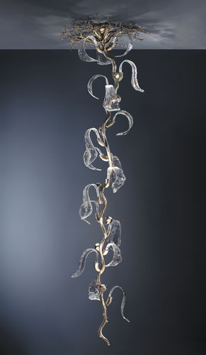 Plafoniera design originale - WINGS VERTICAL M - Serip - in vetro / in bronzo / LED