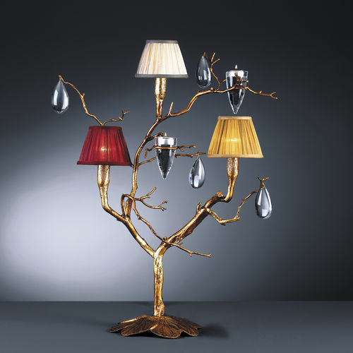 Lampada da tavolo - VIRGA TRIPLE - Serip - in bronzo / in cristallo / in tessuto