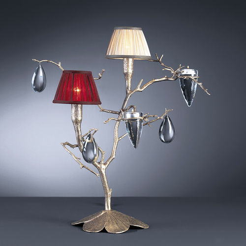 Lampada da tavolo - VIRGA DOUBLE - Serip - in bronzo / in cristallo / in tessuto