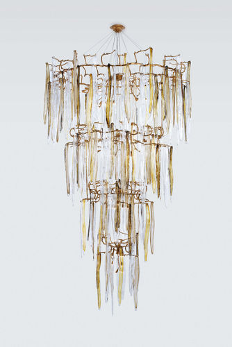 Lampadario contemporaneo - CASCADE QUAD - Serip - in vetro / in bronzo / contract