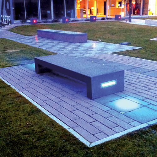 Panca per spazi pubblici contemporanea - TOKYO® - QUARTZO DESIGN - in pietra ricostituita / luminosa