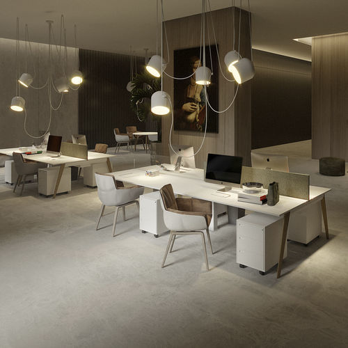 Scrivania per open space - TRIM - SOTUBO - da terra / da 2 persone / da 2-4 persone