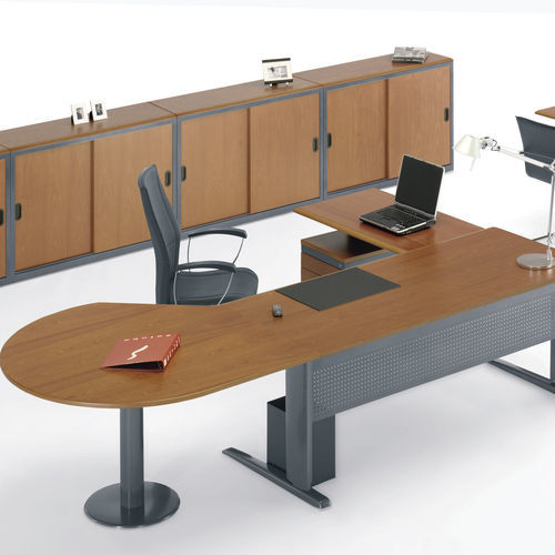 Scrivania da terra - DELTA PRO - SOTUBO - contemporanea / in legno / dritta