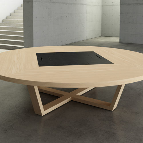 Tavolo da riunione contemporaneo - MODULOS - SOTUBO - in legno / in vetro / in pelle