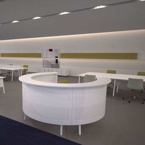 Banco reception modulare - BALENO - SOTUBO - d'angolo / curvo / in legno