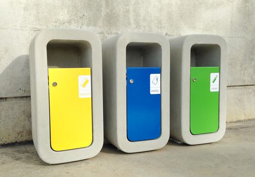 Portarifiuti in metallo laccato - KID :  415.ECO - SIT Urban Design - in calcestruzzo fibrorinfrozato / per raccolta differenziata / contract