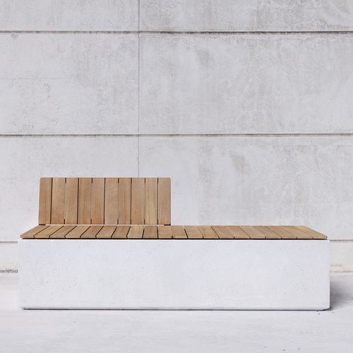 Panca per spazi pubblici contemporanea - BOX WB: 102.WB - SIT Urban Design - in legno / in ferro / in calcestruzzo