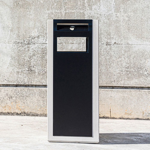 Portarifiuti pubblico - Q 341.C - SIT Urban Design - in metallo / in calcestruzzo / con portacenere integrato