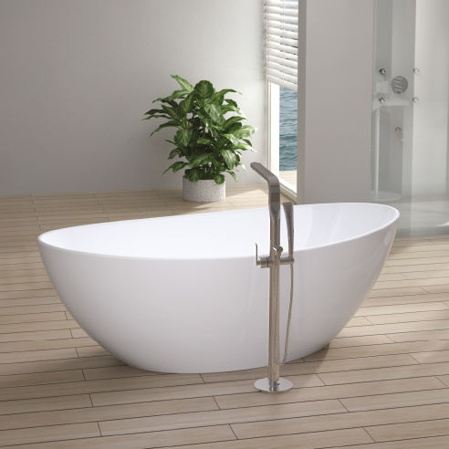 Vasca da bagno ovale - EGG - RUBICER - da appoggio / ghisa minerale / bianca