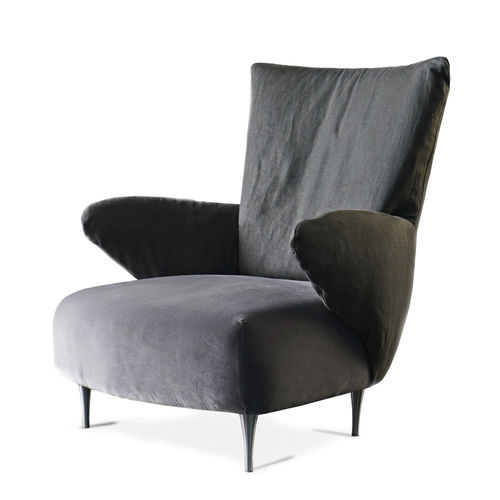 Poltrona contemporanea - PANK - D3CO - in pelle / in tessuto / a schienale alto