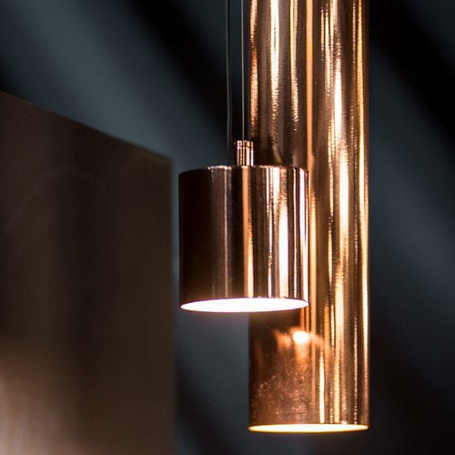 Lampada a sospensione - ORIGO TUBE - Manooi - in rame / in metallo spazzolato / in cristallo