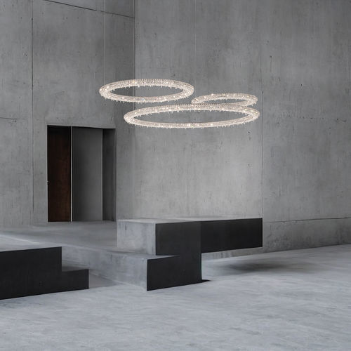 Lampada a sospensione - COMET CIRCLE  - Manooi - in metallo verniciato / in metallo lucido / in cristallo