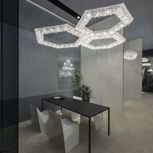 Lampadario contemporaneo - SU - Manooi - in cristallo / contract / geometrico