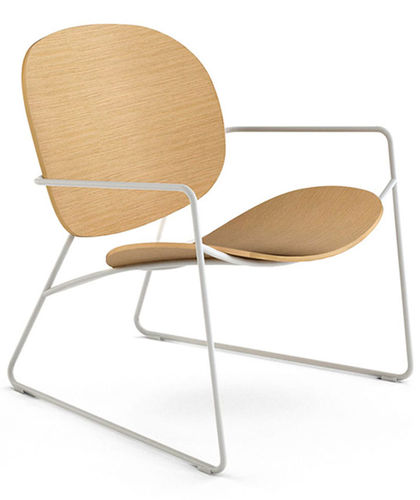 Poltrona contemporanea - TONDINA LOUNGE - Infiniti - in legno compensato / in acciaio / beige