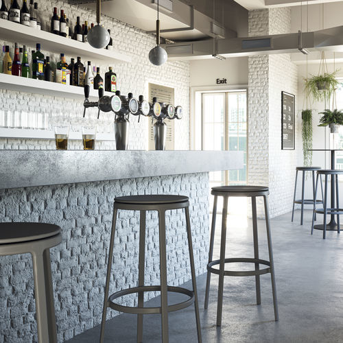 Sgabello da bar contemporaneo - ROUND&amp;ROUND - Infiniti - in tessuto / in polipropilene / in plastica riciclata