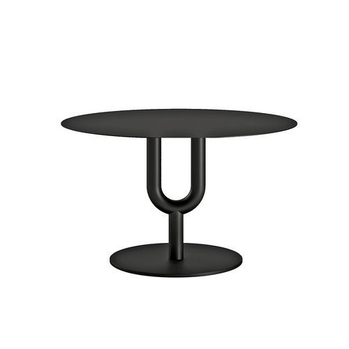 Tavolino basso contemporaneo - DIAPASON - Infiniti - in acciaio / in laminato / rotondo