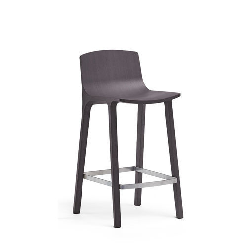 Sgabello in stile scandinavo - SEAME - Infiniti - in rovere / in acciaio verniciato / con supporto in acciaio verniciato