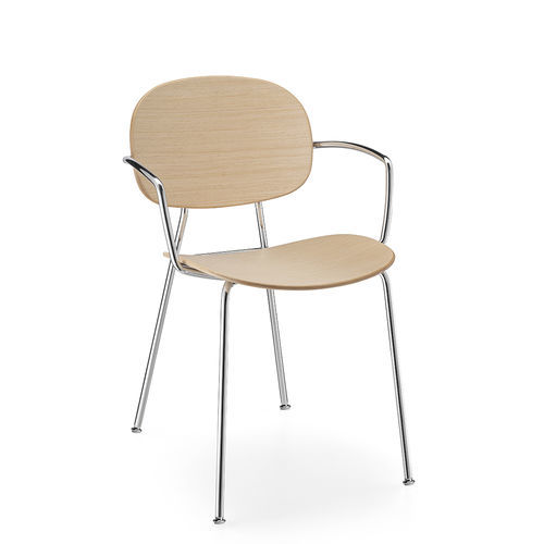 Sedia design scandinavo - TONDINA - Infiniti - da interno / in acciaio / in quercia naturale