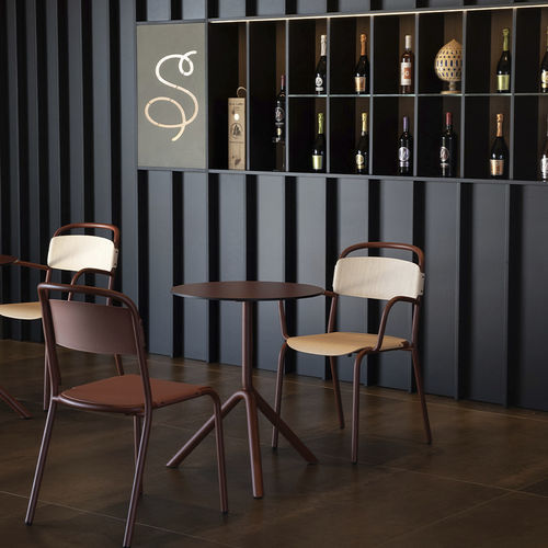 Tavolo da bistrot contemporaneo - JIT - Infiniti - in acciaio / in laminato / in HPL