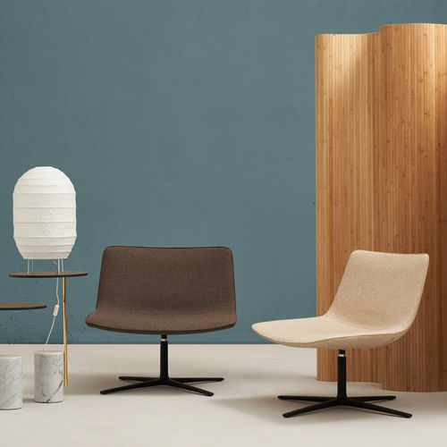 Poltrona contemporanea - Amelie Lounge - Quinti. - in tessuto / in cromo / beige