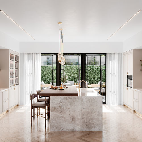 Cucina contemporanea - QUINCY - AM LIVING - in noce / in ciliegio / in marmo