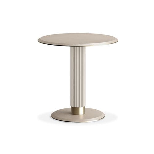 Tavolo d'appoggio contemporaneo - AIM I - AM LIVING - in legno / con supporto in ottone spazzolato / rotondo