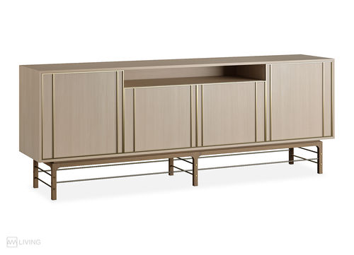 Credenza contemporanea - FEEL II - AM LIVING - in legno / in ottone spazzolato / con ante battenti