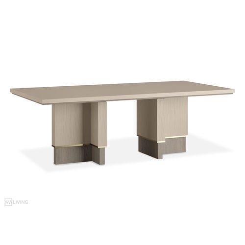 Tavolo da pranzo contemporaneo - STILL - AM LIVING - in legno / in ottone / con supporto in legno