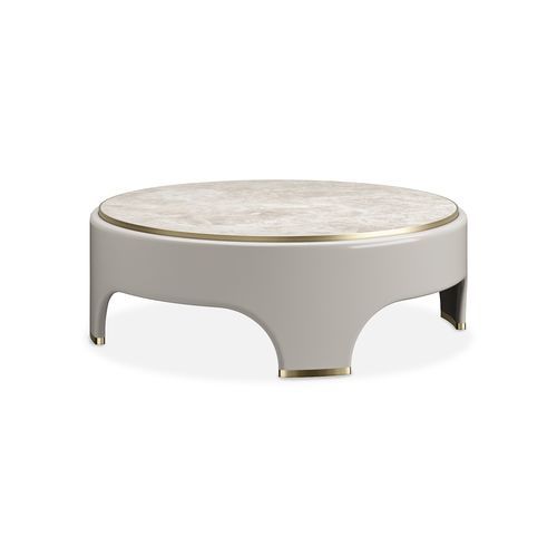 Tavolino basso contemporaneo - MELLOW - AM LIVING - in marmo / con supporto in ottone spazzolato / con supporto in legno laccato